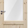 Radex Landhaus Zimmertür Kiefer mit Glaseinsatz, Rechtsanschlag.