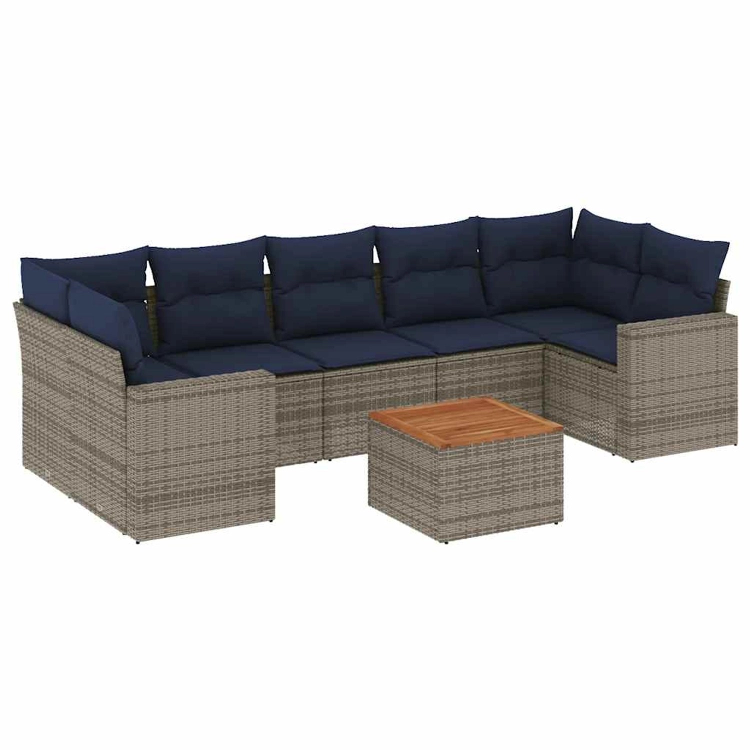 vidaXL 8-Tlg Garten-Sofagarnitur mit Kissen Grau Poly Rattan 3256369 günstig online kaufen