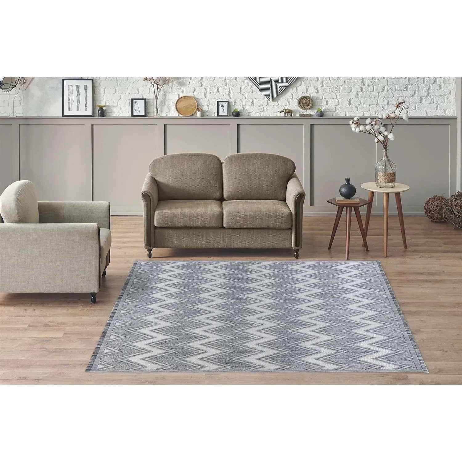 Wohnzimmer Teppich Modern Design Grau Gelb Kurzflor S - XXL Und Mehr