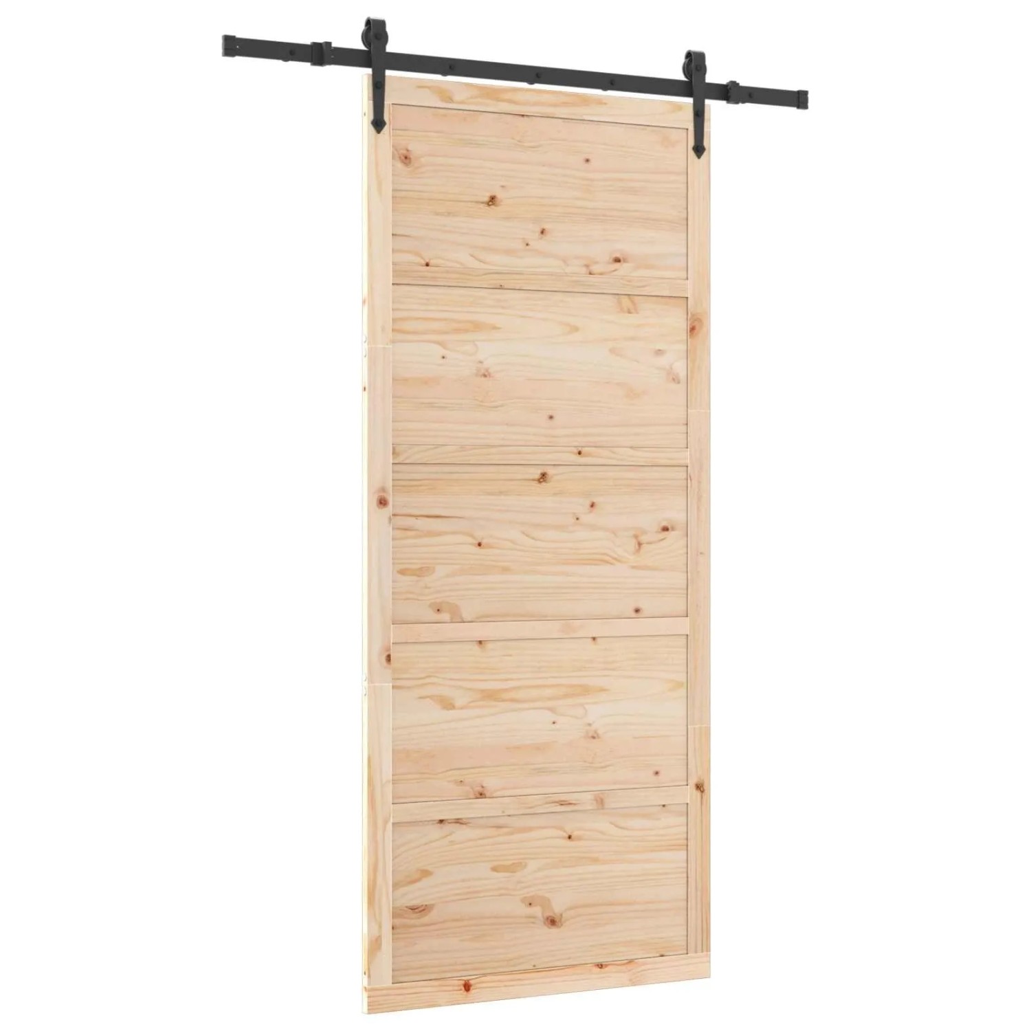 vidaXL Schiebetür Natur 80 x 208 cm Massives Kiefernholz 3445614
