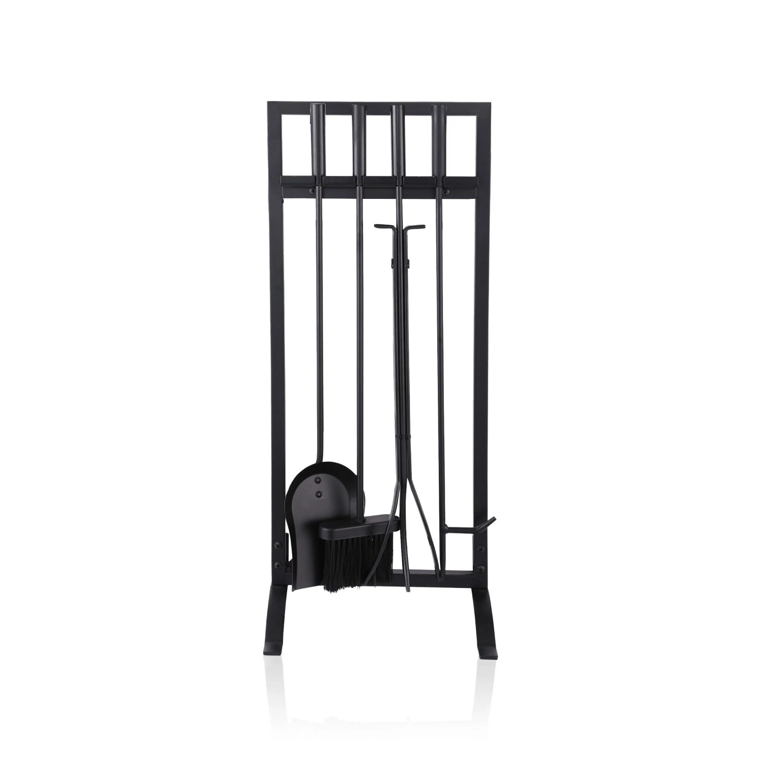 Relaxdays Kaminbesteck Eisen Schwarz 5-teilig 79 cm x 31 cm x 27 cm 3,3 kg
