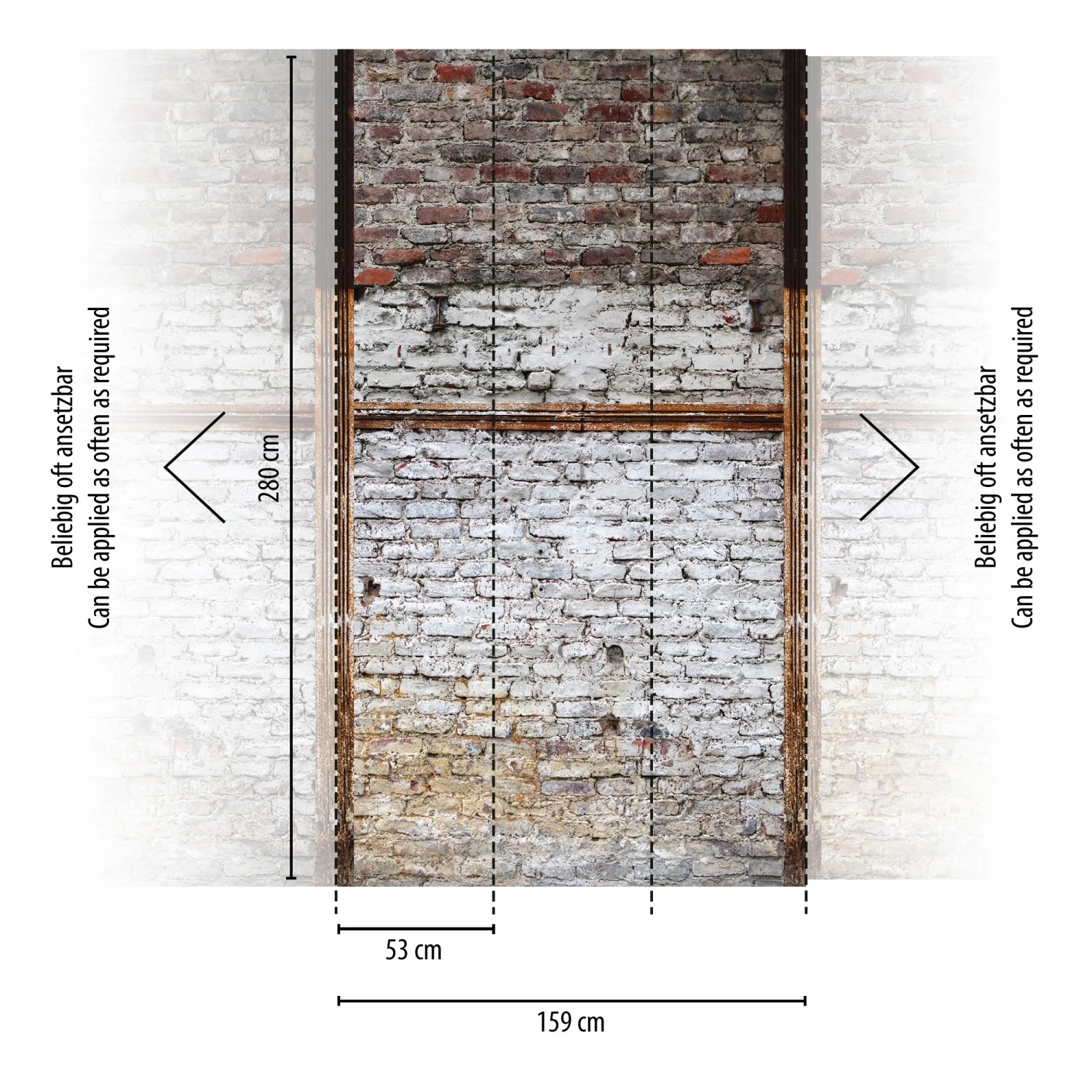 A.S. Création Fototapete Vlies Steinmauer Vintage, 159x280cm, erweiterbar.