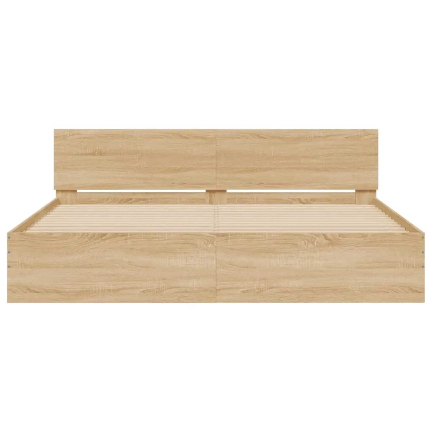 Bettgestell Sonoma-Eiche (180x200 cm) mit Kopfteil. Modernes Design für erholsamen Schlaf im Schlafzimmer.
