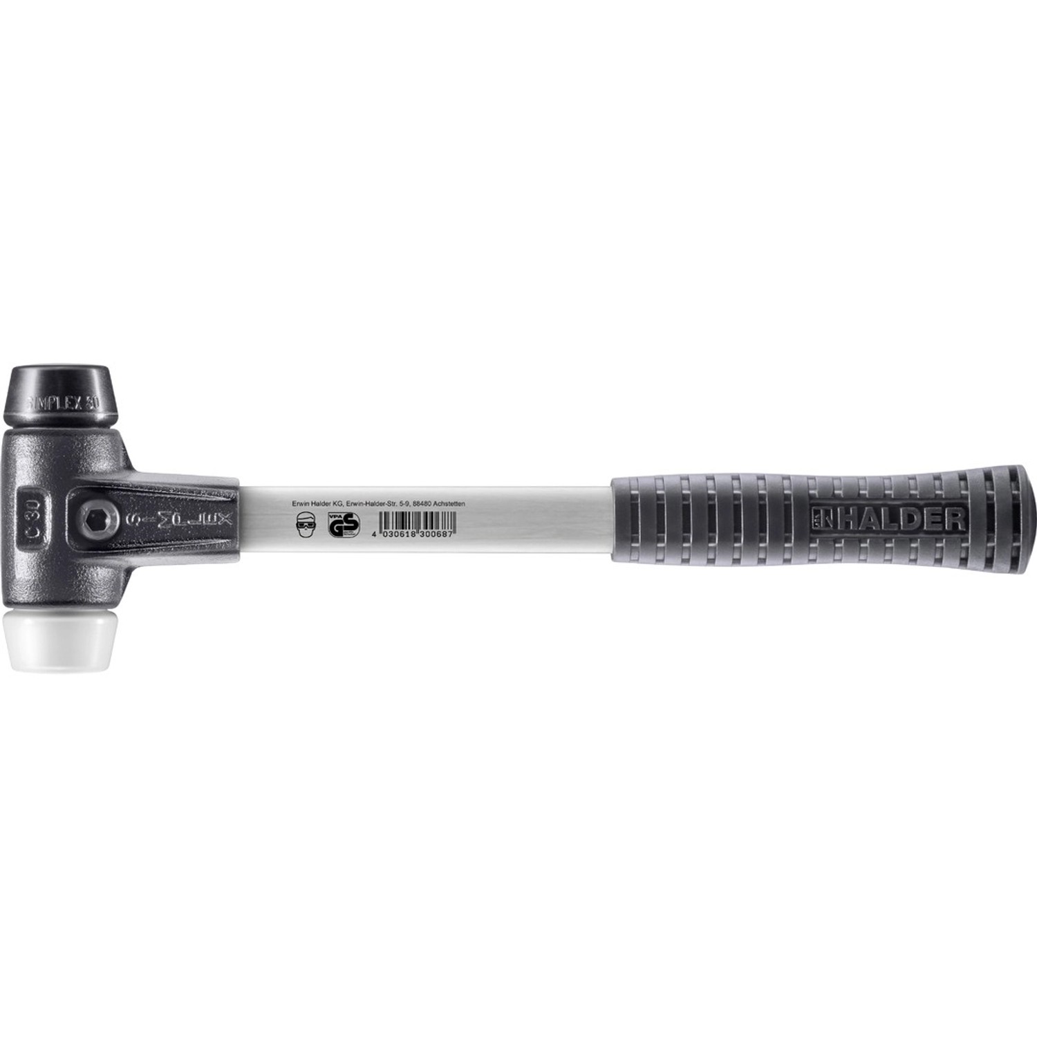 Halder Simplex Schonhammer Ø 30 mm Gummi Schwarz   Superplastik mit Verstär günstig online kaufen