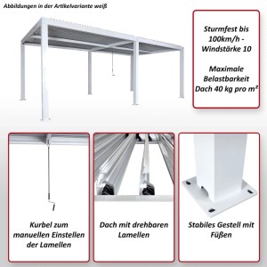 MCW Pergola L46 Anthrazit 10cm-Alu-Gestell 3x6m