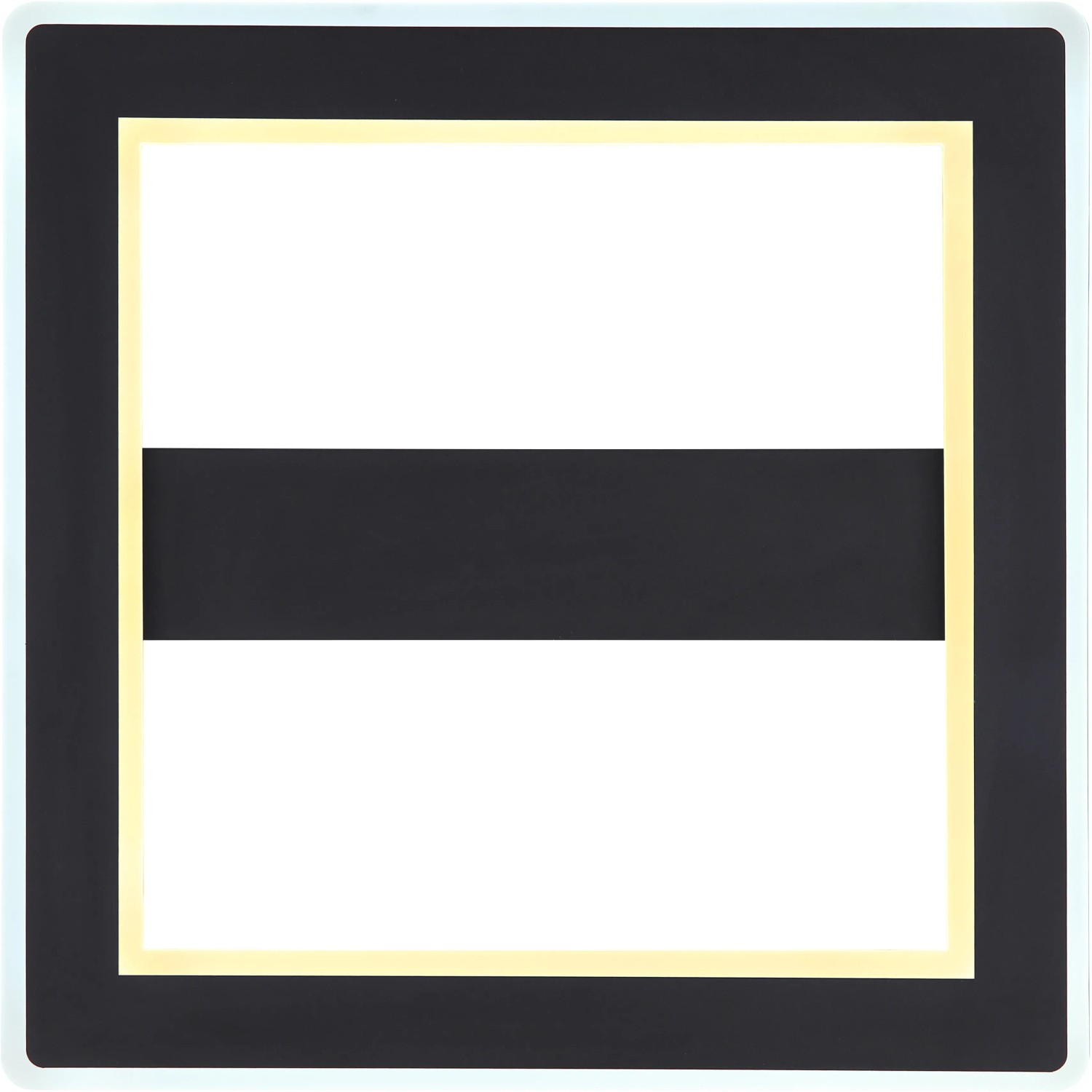 Quadratische LED-Deckenleuchte Mattia, schwarz matt, mit Acrylglas und warmweißem Licht.