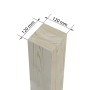 Detailaufnahme eines unbehandelten Holzpfostens (120 mm x 120 mm) für Palmako Gartenhaus.