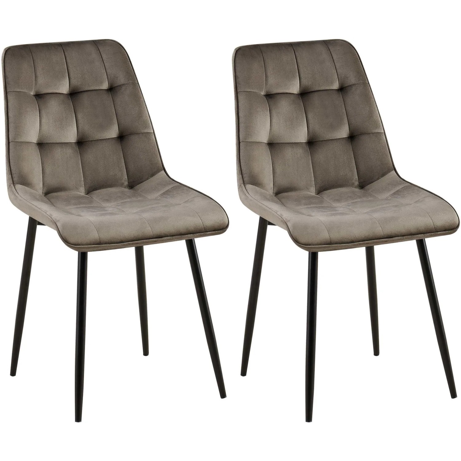 DELUKE 2er Set Esszimmerstuhl DARID Samt Anthrazit 47x61x89cm Essstühle Esszimmerstühle Küchenstühle Wohnzimmerstühle