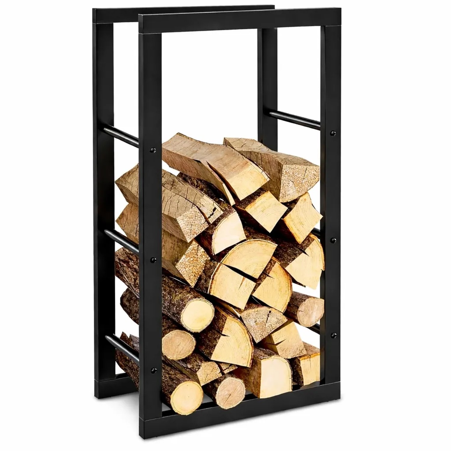 BLACK OAK Kaminholzregal JACK 100×40×25 cm – Schlankes Holzregal aus Stahl Pulverbeschichtet für Kaminholz Innenbereich,...