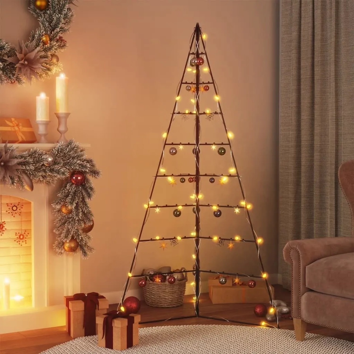 vidaXL Weihnachtsbaum Metall Schwarz 180 cm kaufen bei OBI