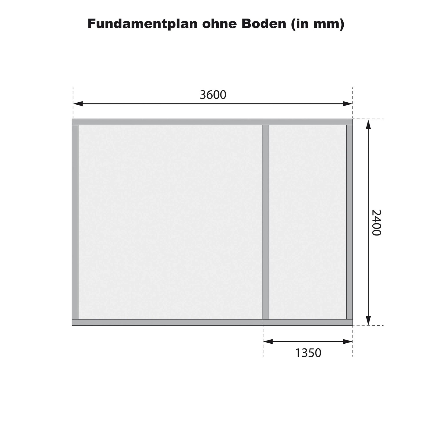 Grundriss Karibu Holz-Gartenhaus Skanderborg, 360x240 cm, unbehandelt, ohne Boden.