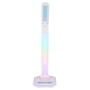 Weiße LED-Tischlampe Cyberglow mit RGB-Effekten, USB-Ladefunktion und verstellbarem Kopf.