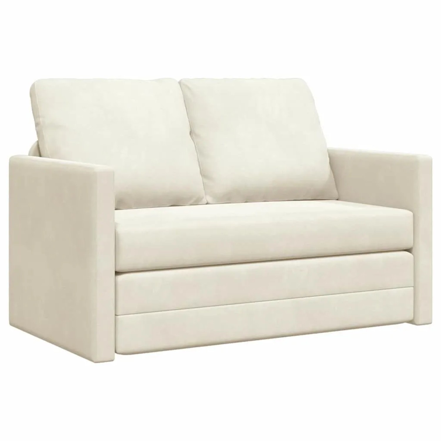 vidaXL Schlafsofa 122cm Creme Samt 42007952