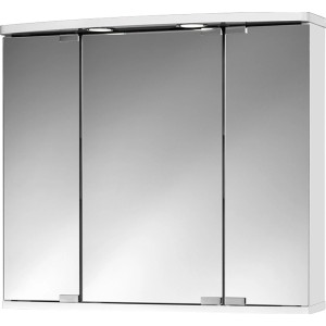 Jokey Spiegelschrank Doro, 68 cm, weiß, mit drei Spiegeltüren und Beleuchtung.