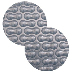 Detailansicht der Solarplane DarkblueSilver mit Geobubble Isolation für Achtformpools.