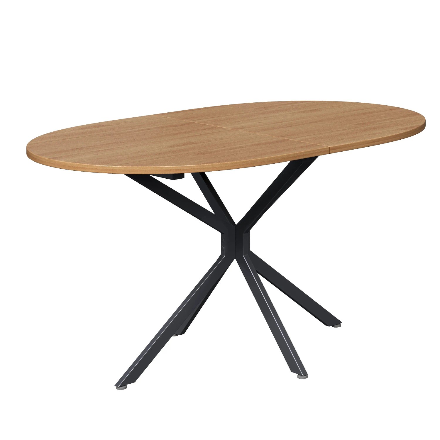 Merax Ovaler Esstisch 120 cm mit Metallbeinen Natur 4 Bis 6 Personen
