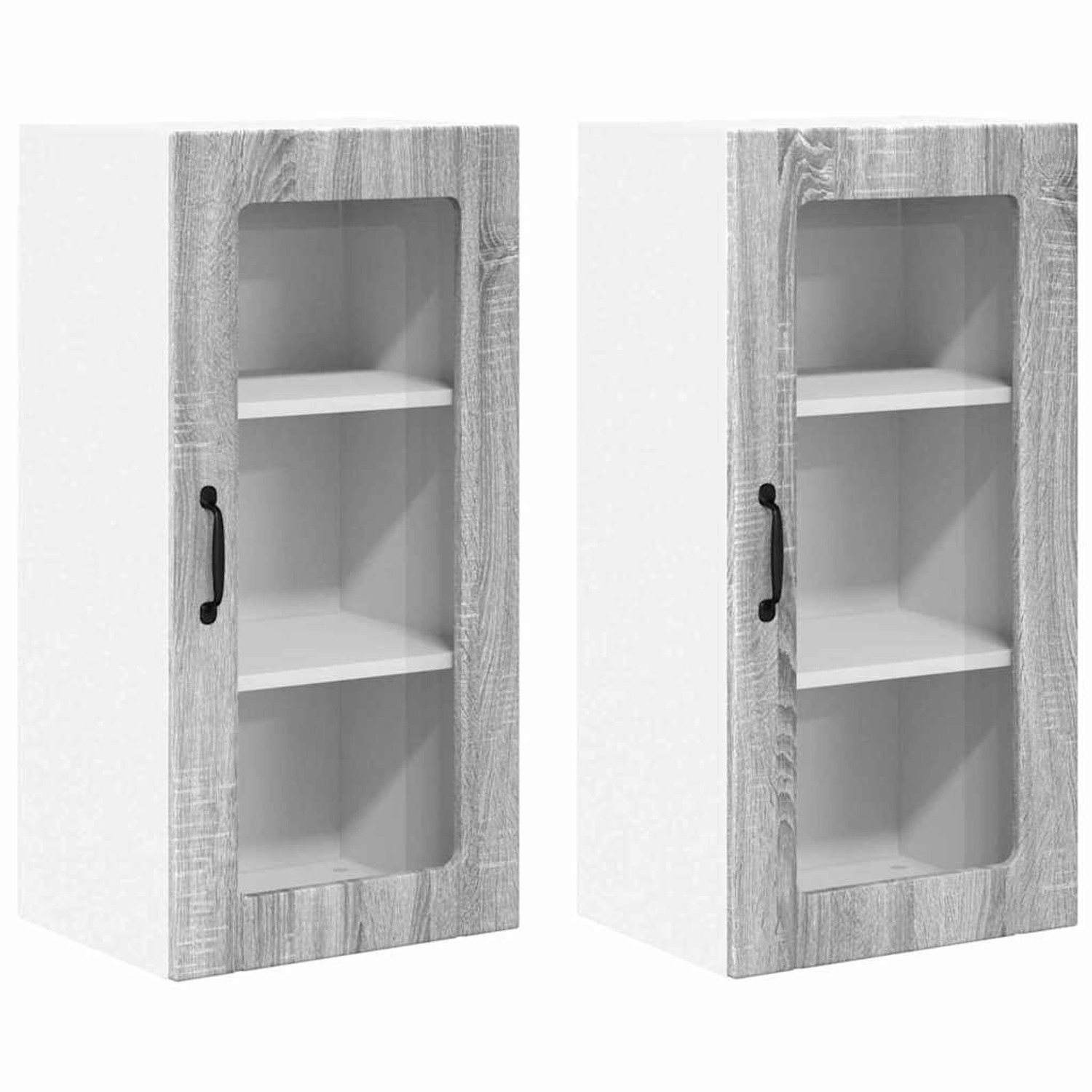 vidaXL Küchenwandschrank mit Regal 2 Stk Graues Sonoma 40 x 31 x 80 cm 8853 günstig online kaufen