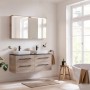 Fackelmann Spiegelschrank OXFORD Eiche Natur, 120cm breit, mit Softclose-Türen im Badezimmer.