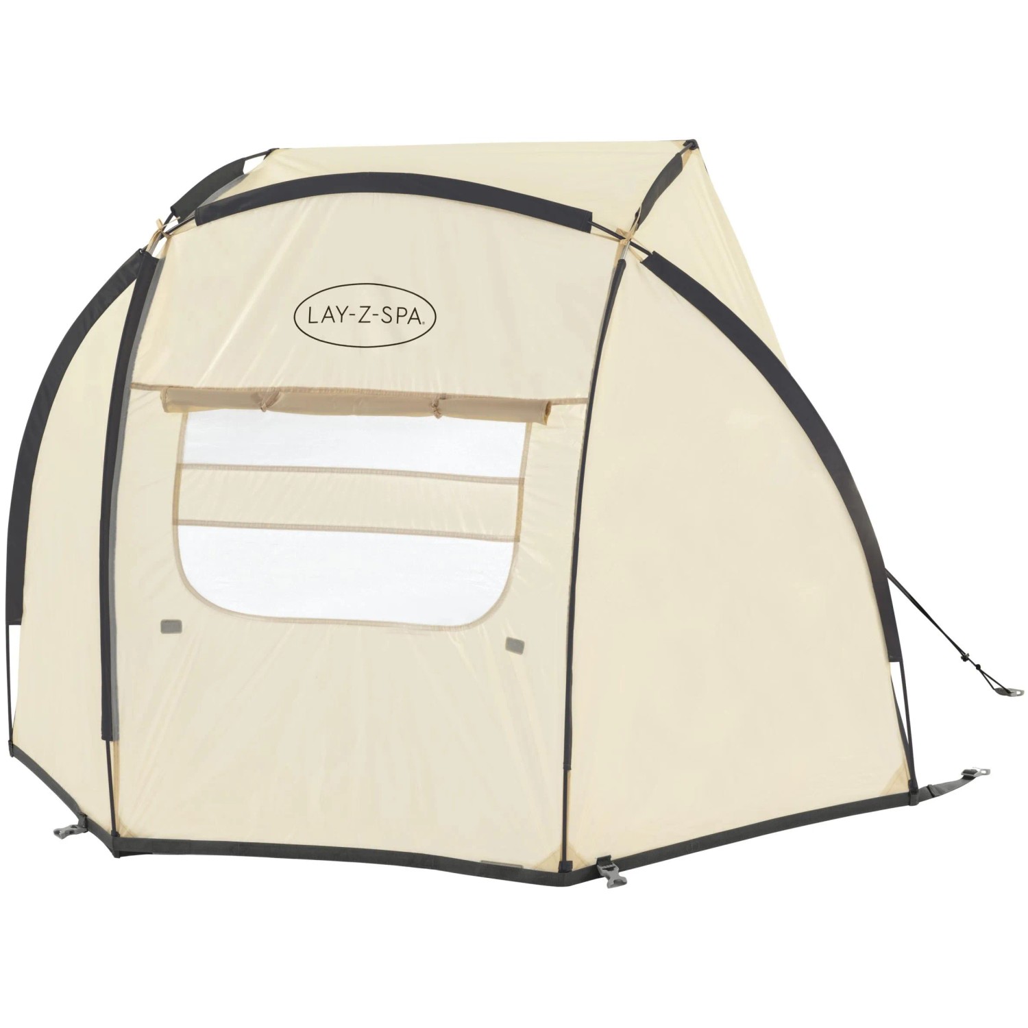 Bestway LAY-Z-SPA Sonnenschutzdach, beiges Zelt mit Fenster für Whirlpool, 183x94x109 cm.