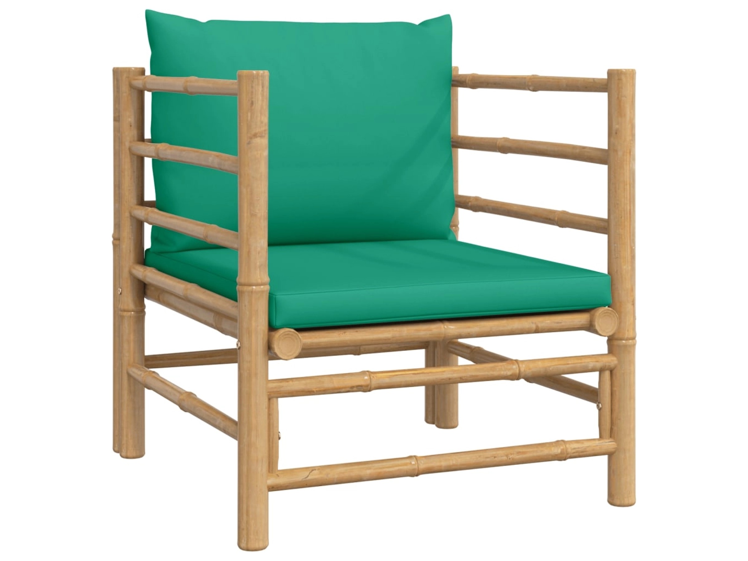 vidaXL 12 tlg Garten Lounge Set mit Grunen Kissen Bambus Modell 1 kaufen bei OBI