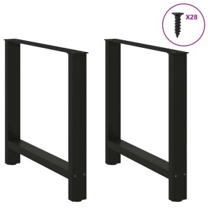 vidaXL Esstischbeine, 2 Stk., schwarz, Stahl, 70x72 cm. Möbelbeine für Esstische.