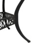 Detailansicht Bistro-Set: Tischbein und Zierelemente aus bronzefarbenem Aluminiumguss.