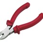 Seitenschneider, 160 mm, mit roten Griffen, geeignet zum Trennen von Drähten.