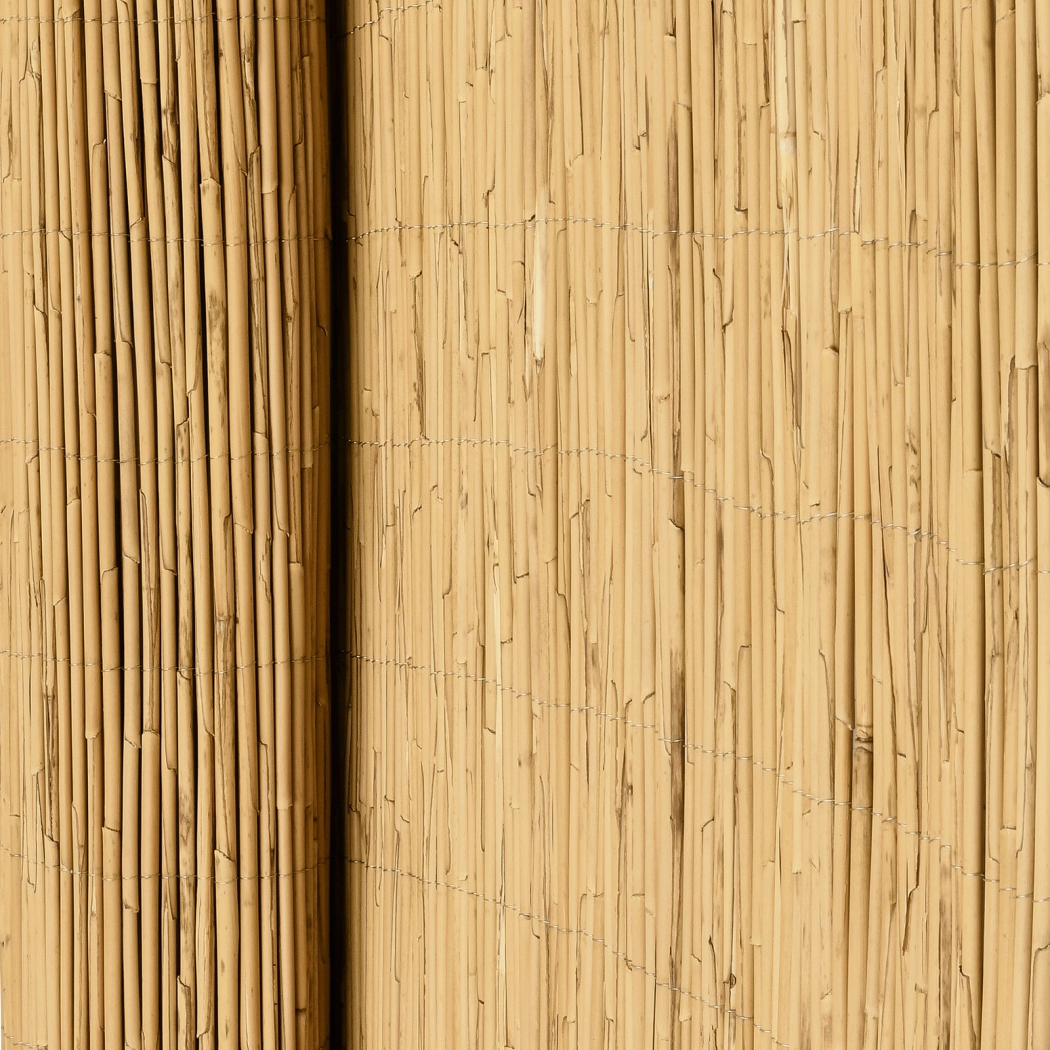 Sol Royal Schilf Sichtschutzzaun, 140x600cm, aus natürlichem Schilfrohr mit verzinktem Draht.