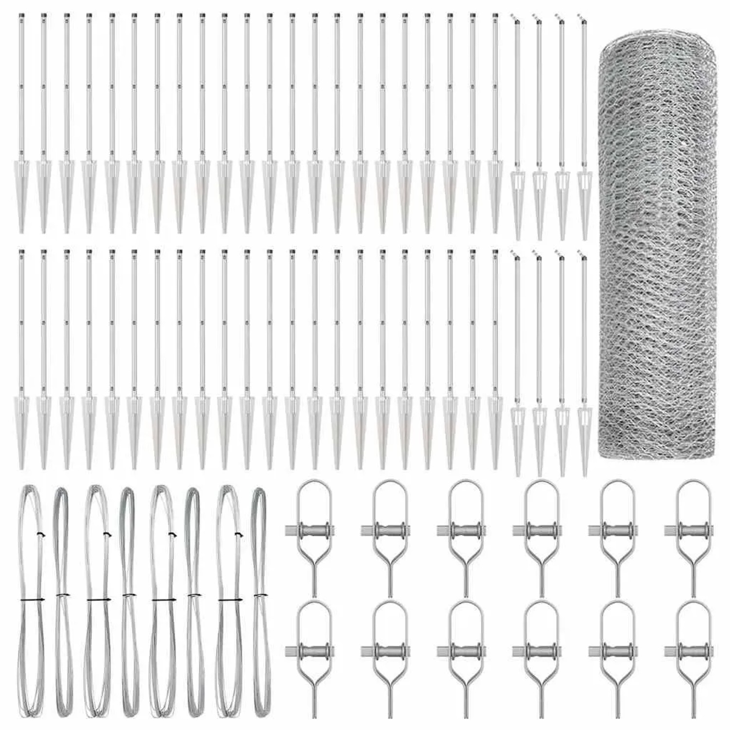 vidaXL Zaunpfosten Silber 100 x 1,2 m 25 mm Netz Stahl 3353452 günstig online kaufen