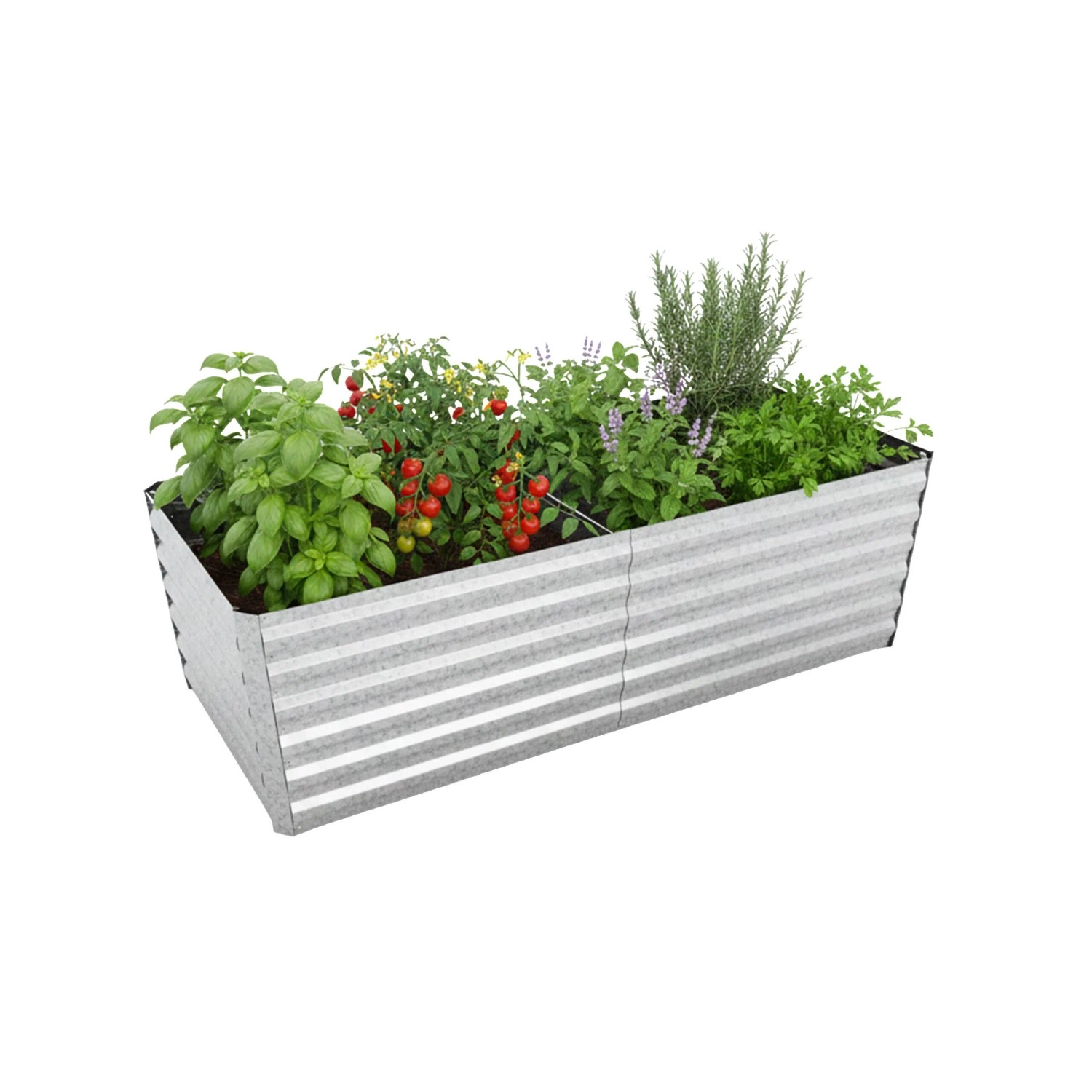 Relaxdays Hochbeet Metall Silber Wetterfest 57 cm x 180 cm x 90 cm 18 kg