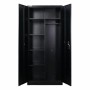 PROREGAL Flügeltürenschrank ELEPHANT Mit 2 Türen Abschließbar HxBxT 180x80x40cm 6 Fächern & Kleiderstange Stahl Pulverbeschichtet Schwarz Spind_7