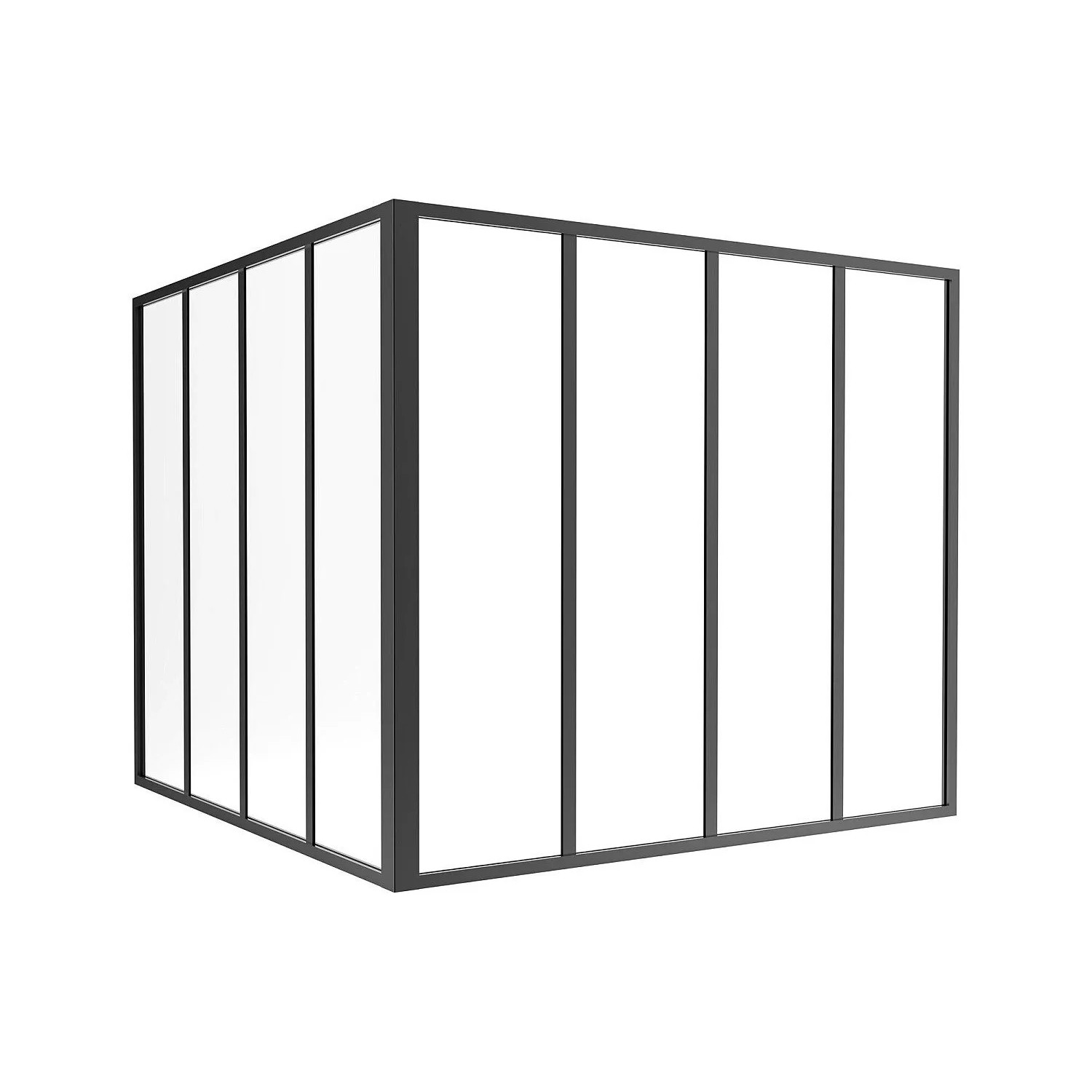 Vente-unique Glaswand Bayview Schwarz 120 cm