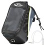 Tectake Fahrradtasche mit Rahmenbefestigung, wasserabweisend, schwarz/grau/grün, inkl. Audio-Verlängerung.