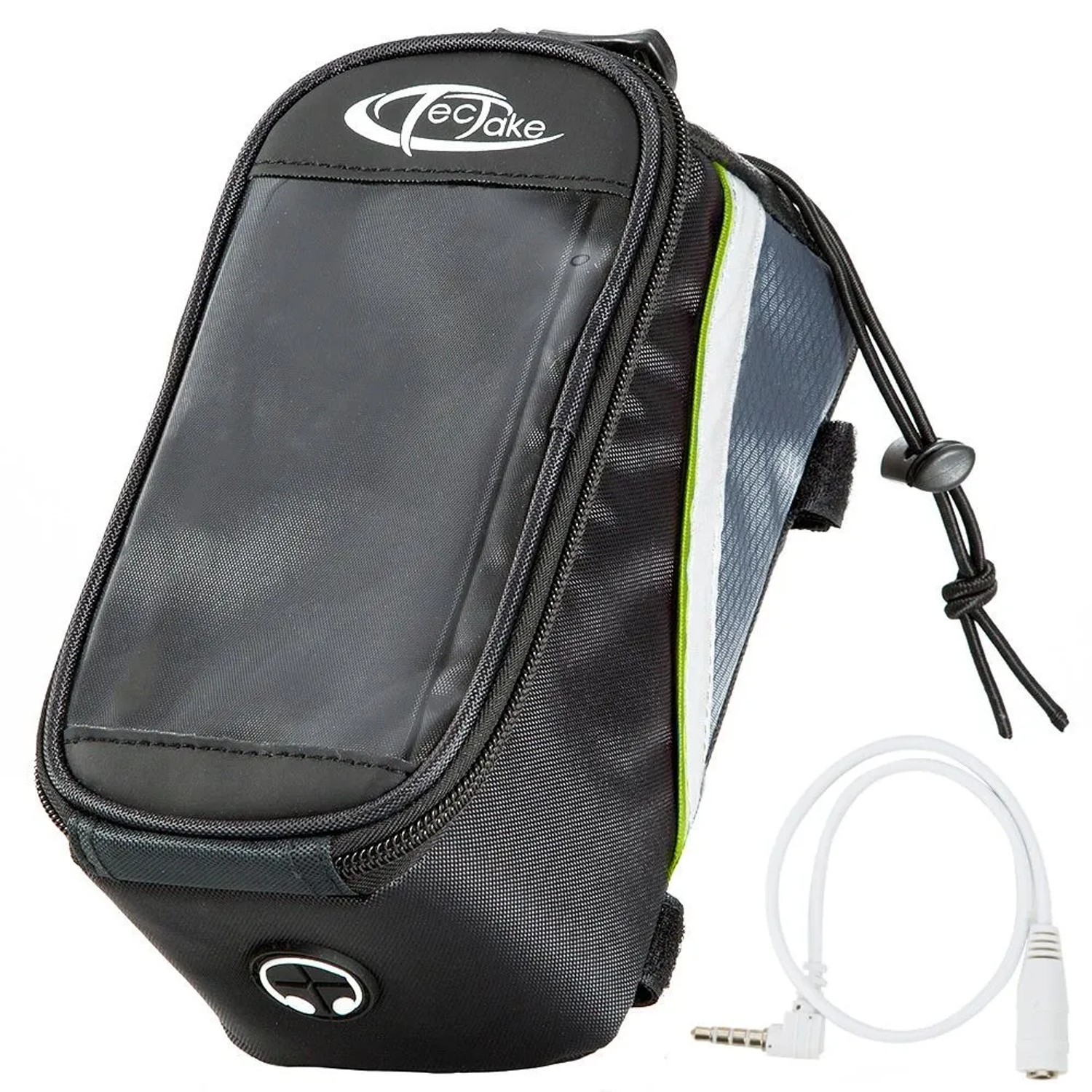Tectake Fahrradtasche  Mit Rahmenbefestigung Wasserabweisend 20 5 x 10 x 10 5 cm 20 50 x 10 x 10 50 cm Schwarz Grau Grün