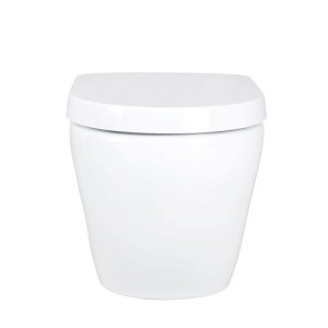 Weißes Belvit Wand-WC Dusch-WC Komplettset mit Bidet Funktion und Softclose Deckel.