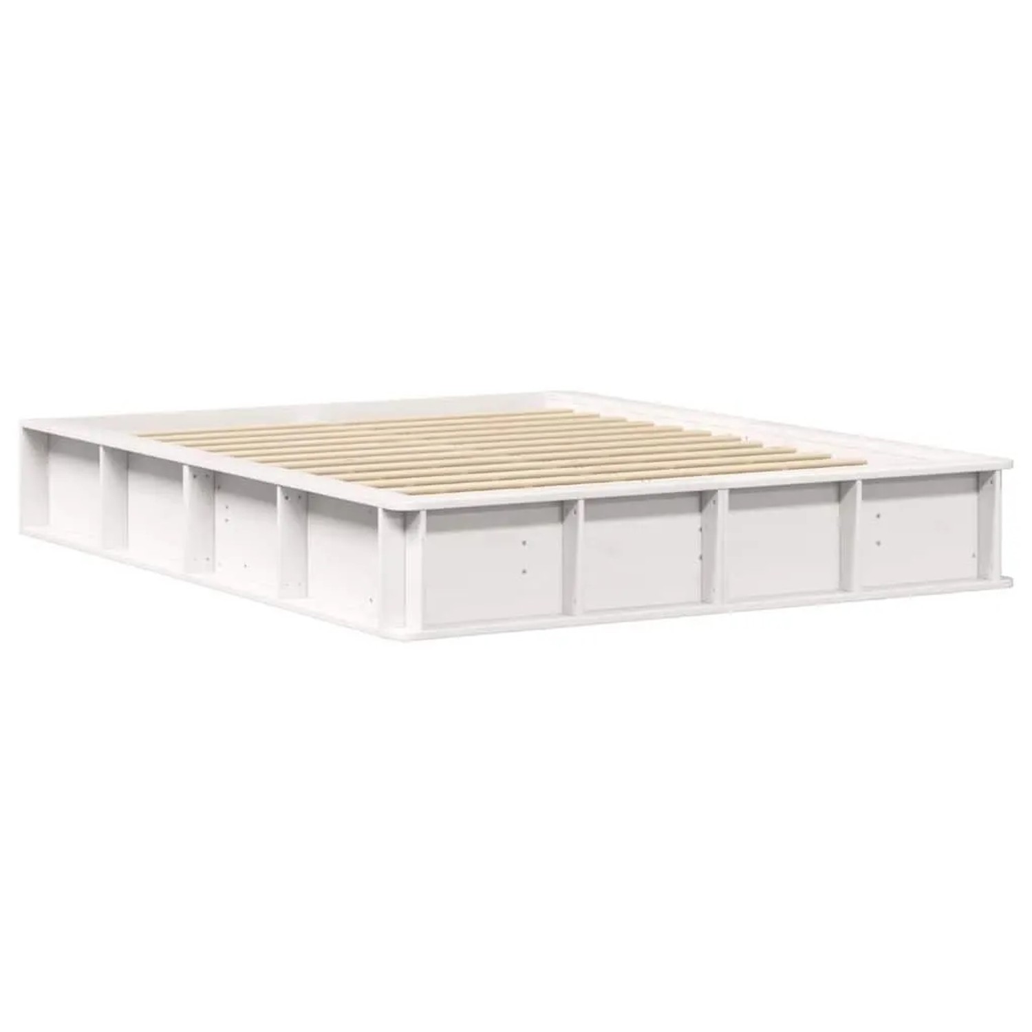vidaXL Bettrahmen Weiß 150 x 200 cm Massives Kiefernholz 3385713