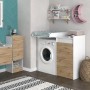 Vicco Waschmaschinenschrank Alf, weiß/Eiche, 116x98 cm, mit 4 Schubladen. Badregal für mehr Stauraum.