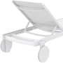 DELUKE Sonnenliege RUNE mit Rollen Klappbar 74x190x31cm Metall Weiß Gartenliege Strandliege_7