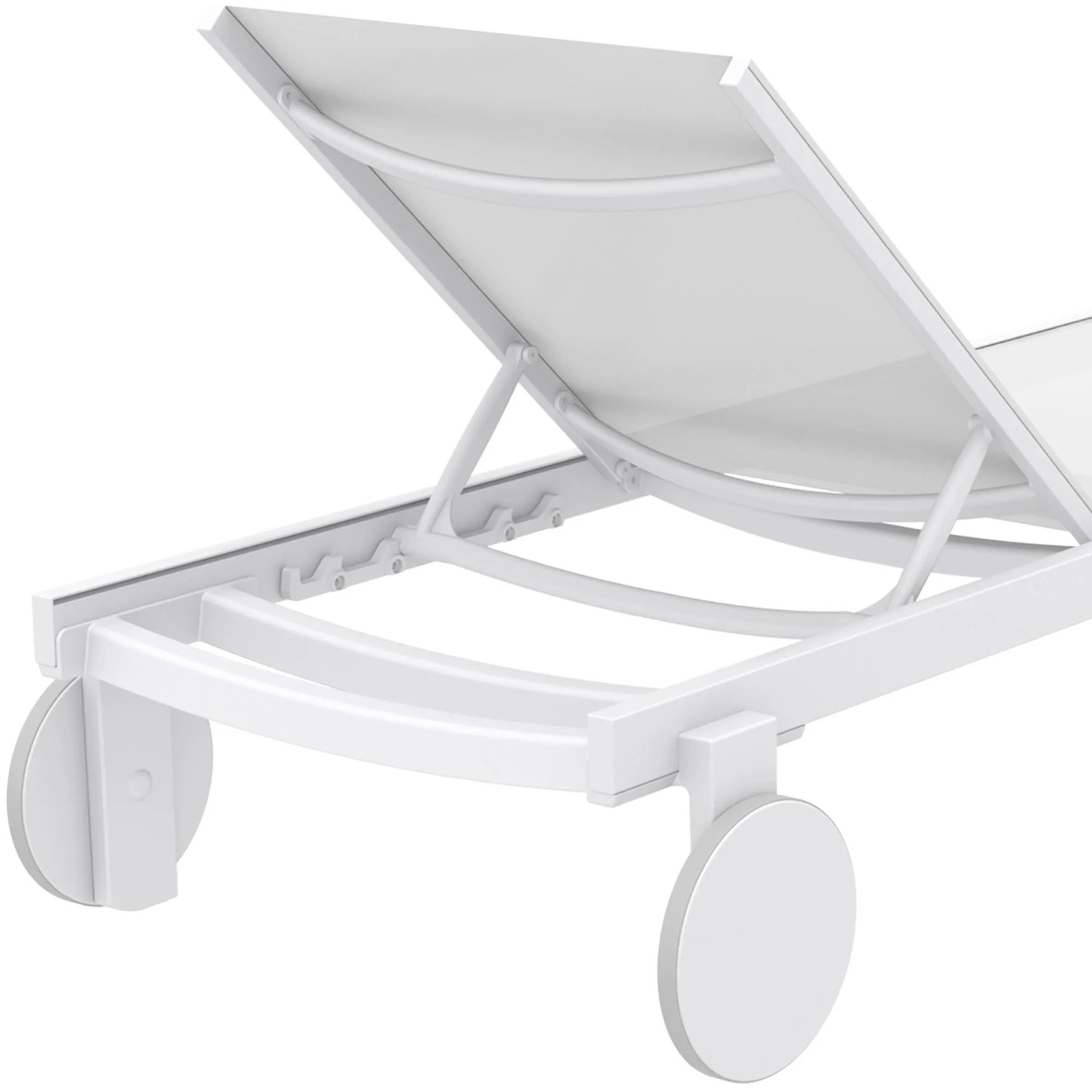 DELUKE Sonnenliege RUNE mit Rollen Klappbar 74x190x31cm Metall Weiß Gartenliege Strandliege_7