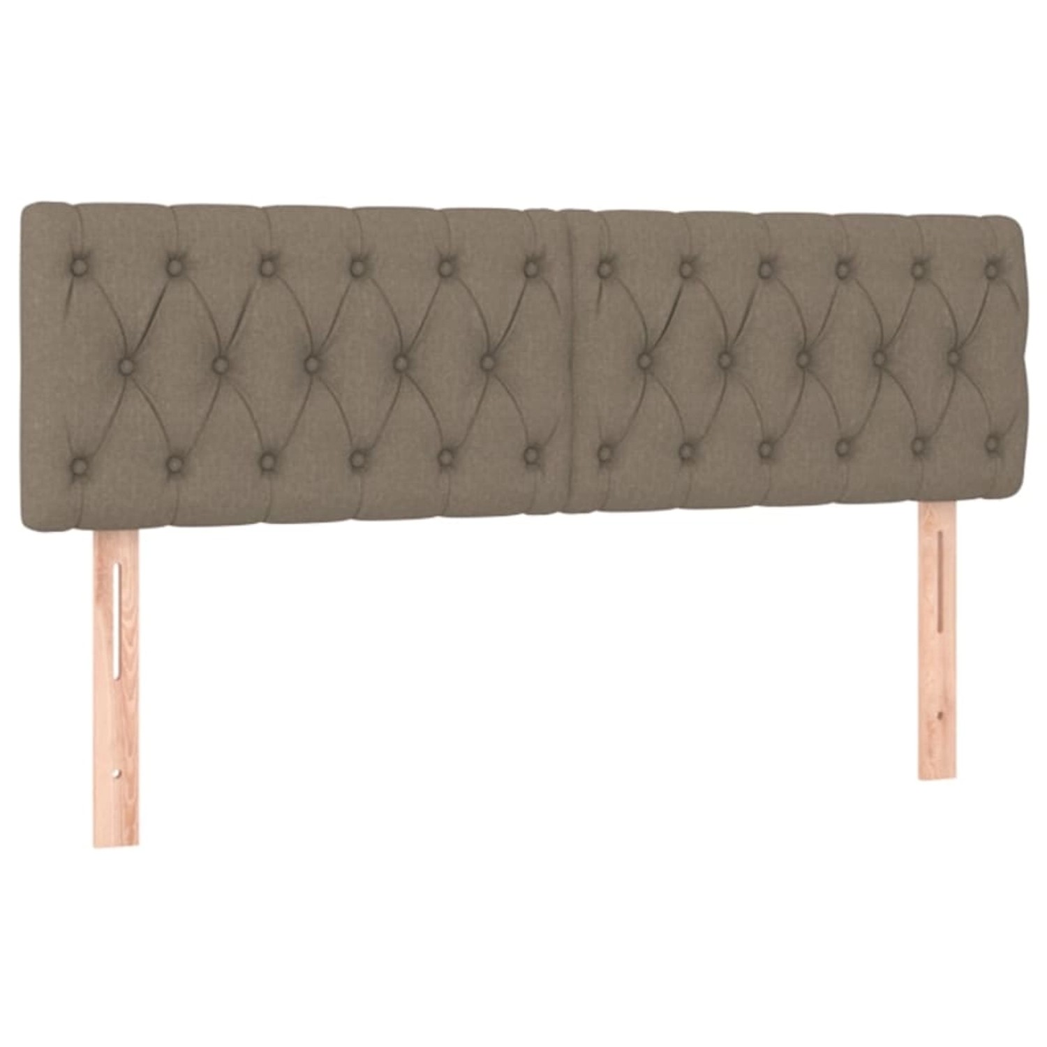 Boxspringbett Kopfteil in Taupe mit Knopfheftung, Stoffbezug. Bett Zubehör für erholsamen Schlaf.