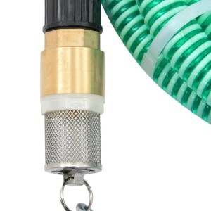 vidaXL Saugschlauch mit Messing-Anschlüssen Grün 10 m PVC 151047