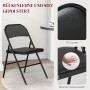 HOMCOM 2er-Set Klappstühle, schwarz, mit Kunstlederbezug und Stahlbeinen.