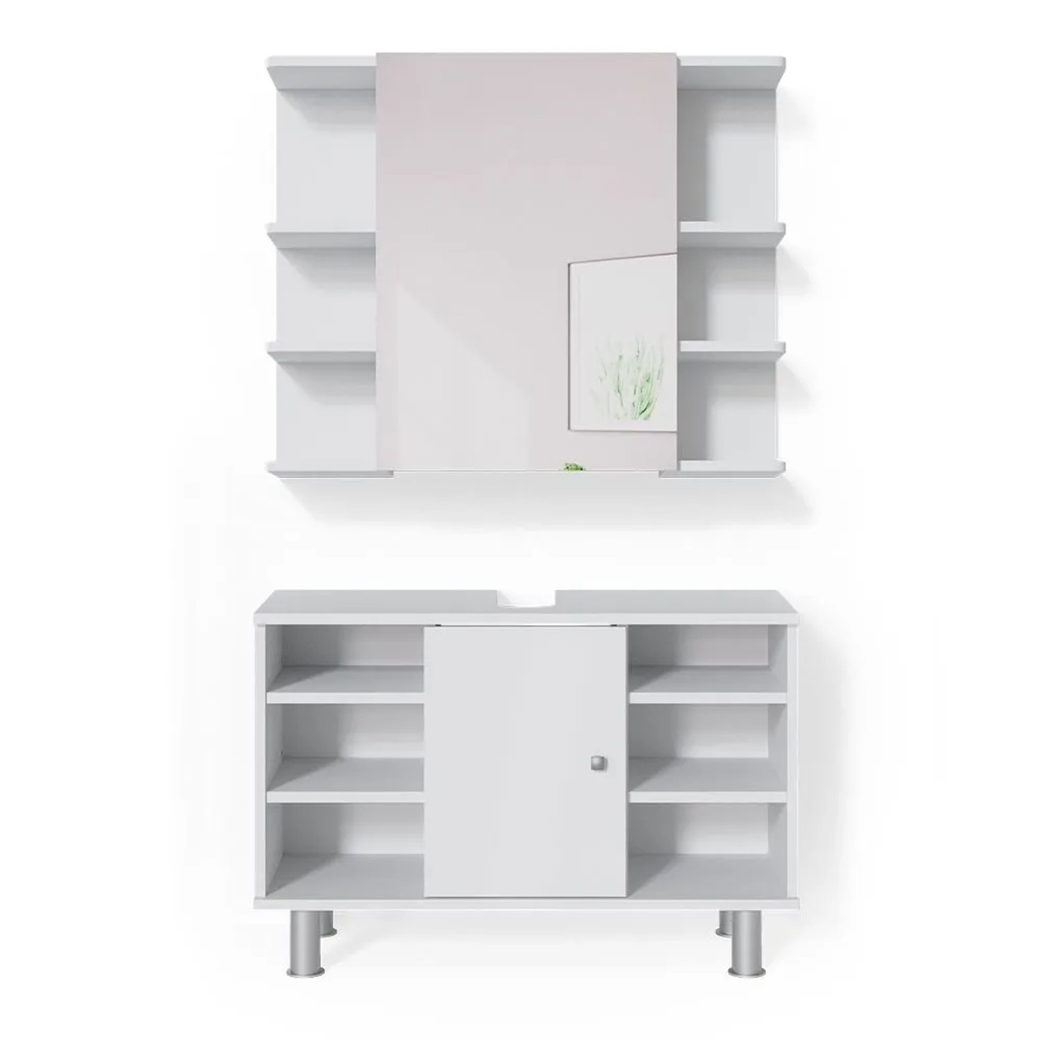 Vicco Badmöbel-Set Fynn Weiß 80 x 54 2-teilig