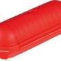 Rote Sicherheitsbox für Zwischenstecker, spritzwassergeschützt und ideal für den Außenbereich.