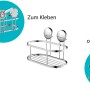 Eisl Duschablage aus Edelstahl, Montage ohne Bohren mit Klebepads oder Schrauben.