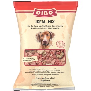 Dibo Hunde-Barf Ideal-Mix 2kg: Frostfutter mit Rind, Huhn & Leber für eine artgerechte Ernährung.