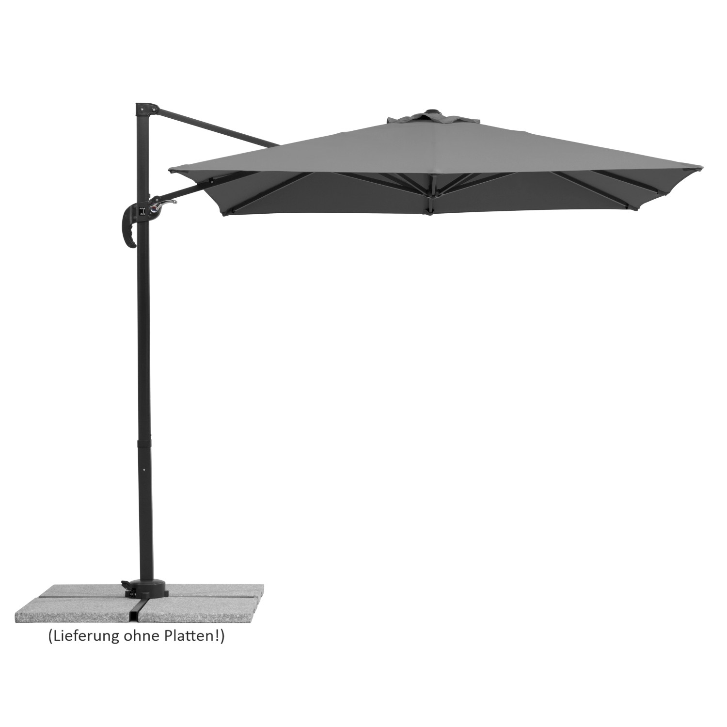 Schneider Schirme Ampelschirm 230 cm x 300 cm Anthrazit mit Kurbelmechanik