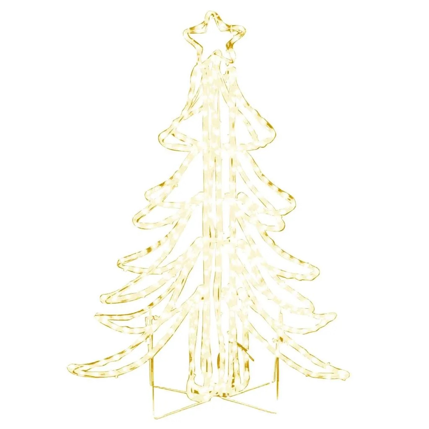vidaXL LED-Weihnachtsbaum Klappbar Warmweiß 87x87x93 cm 343297