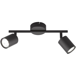 Schwarze, 2-flammige LED Deckenleuchte Vano von Fischer & Honsel, 30x8 cm.