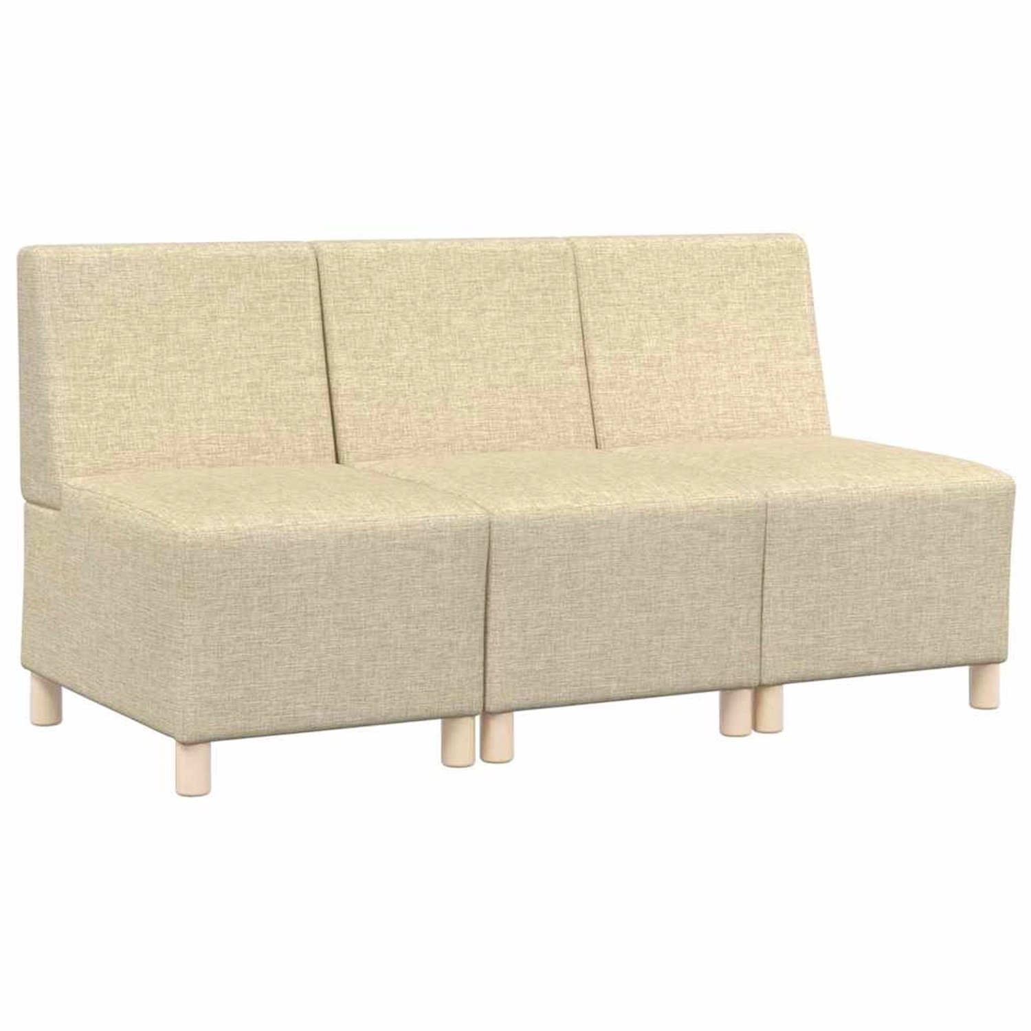 vidaXL Modulares Sofa ohne Armlehnen 3 Stk Creme 55 x 74 x 82 cm Stoff 3399 günstig online kaufen